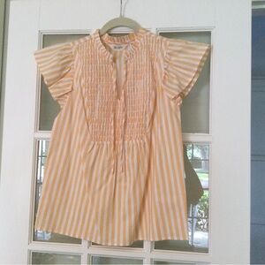 Yellow and white striped top NWOT